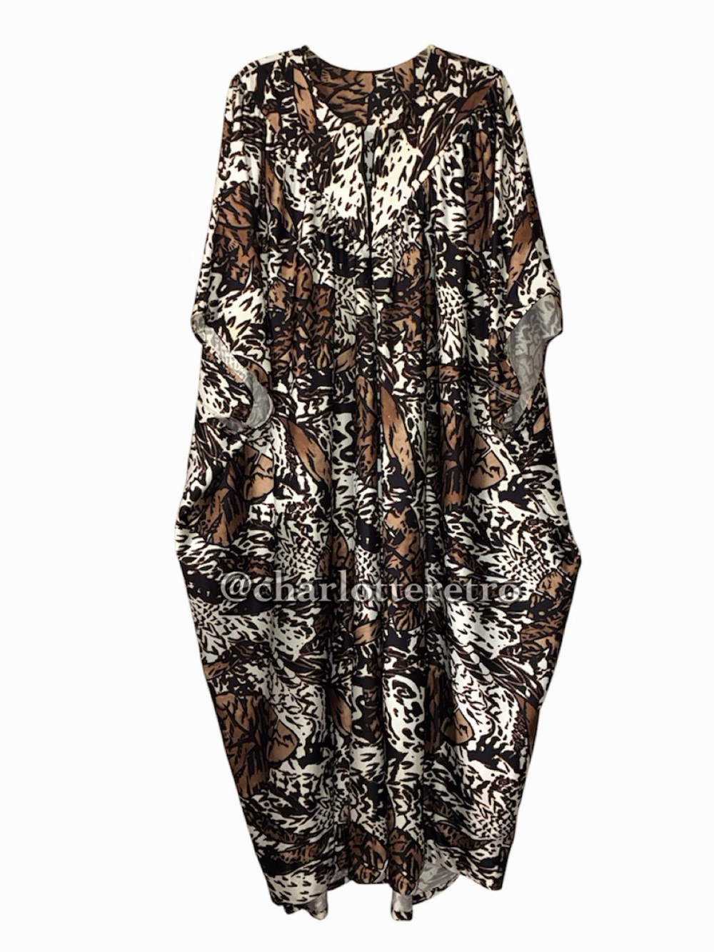 80s vtg GRANADA USA • Exotic Print Cocoon Muumuu
